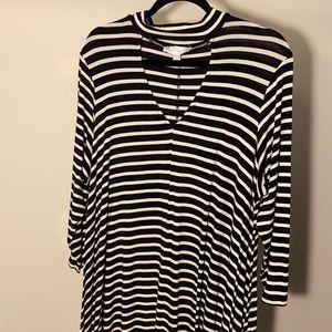 Black and White Striped Dress